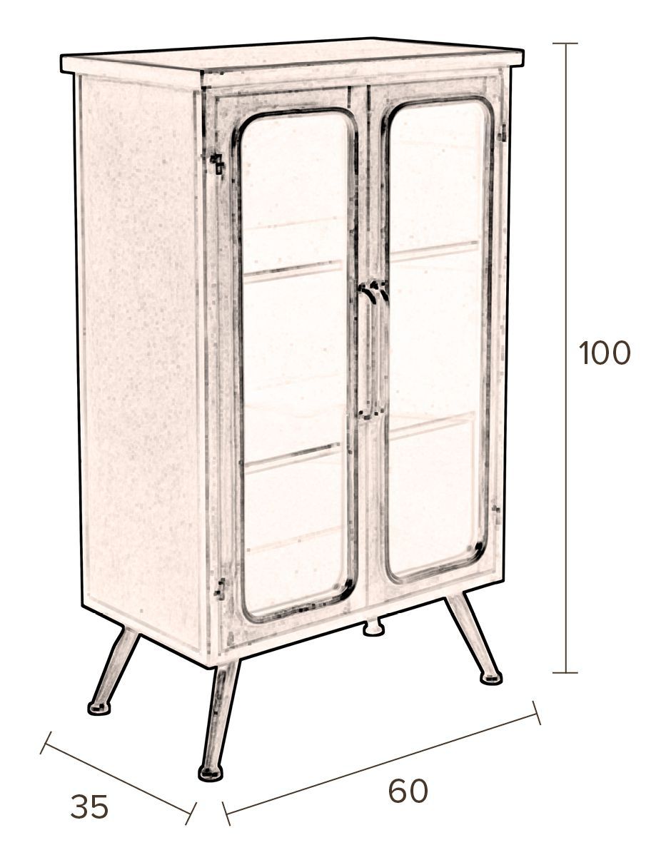 Dutchbone Denza Vitrine skap, jern/glass