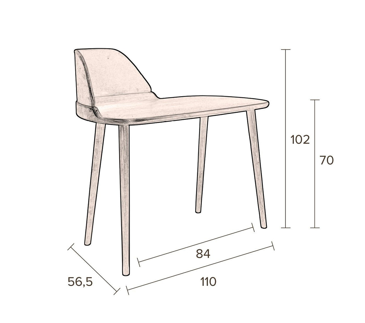 Dutchbone Finn Desk med Velour Panel