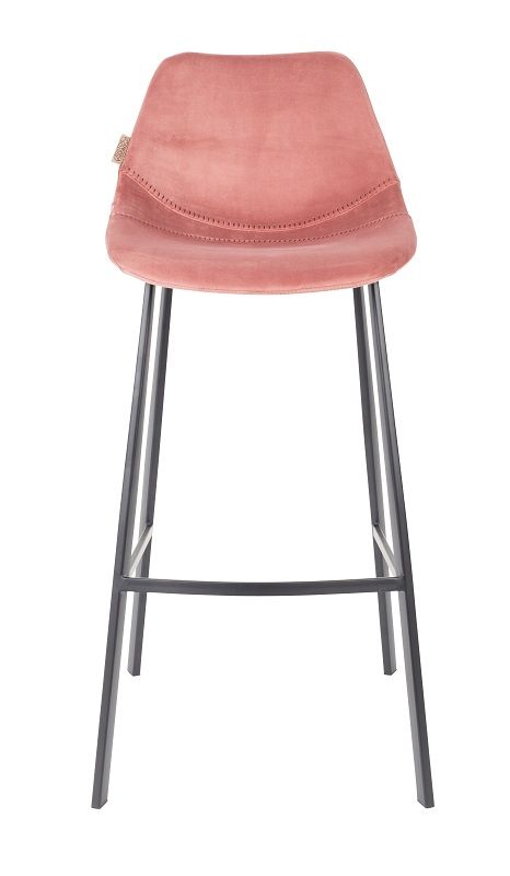 Dutchbone Franky Barstool, gammel rosa fløyel