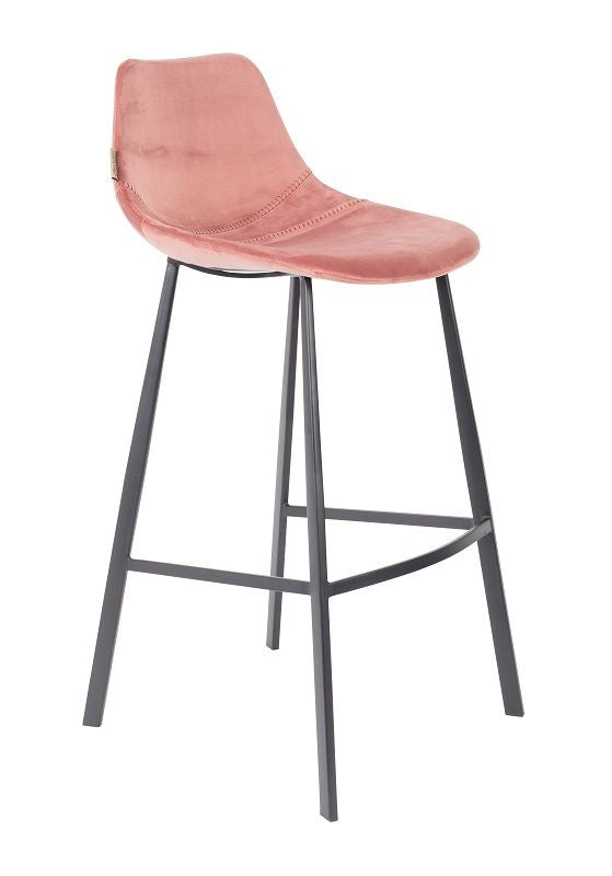 Dutchbone Franky Barstool, gammel rosa fløyel