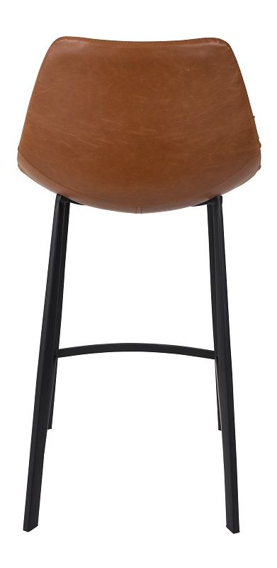 Dutchbone Franky Bar Stool Brown PU Leather, SH: 65cm