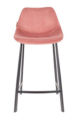 Dutchbone Franky Bar Stool, Old Pink Velvet, SH: 65cm