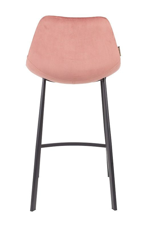 Dutchbone Franky Bar Stool, Old Pink Velvet, SH: 65cm