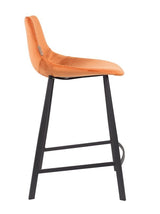 Dutchbone Franky bar stool, Orange velvet, SH: 65cm