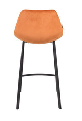 Dutchbone Franky bar stool, Orange velvet, SH: 65cm