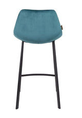 Dutchbone Franky bar stool, Petrol velour, SH: 65cm