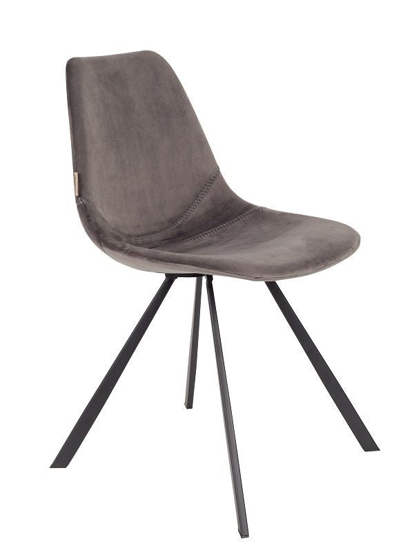 Dutchbone Franky Dining Chair, Grey Velvet