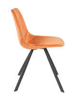 Dutchbone Franky Dining Chair, Orange Velvet