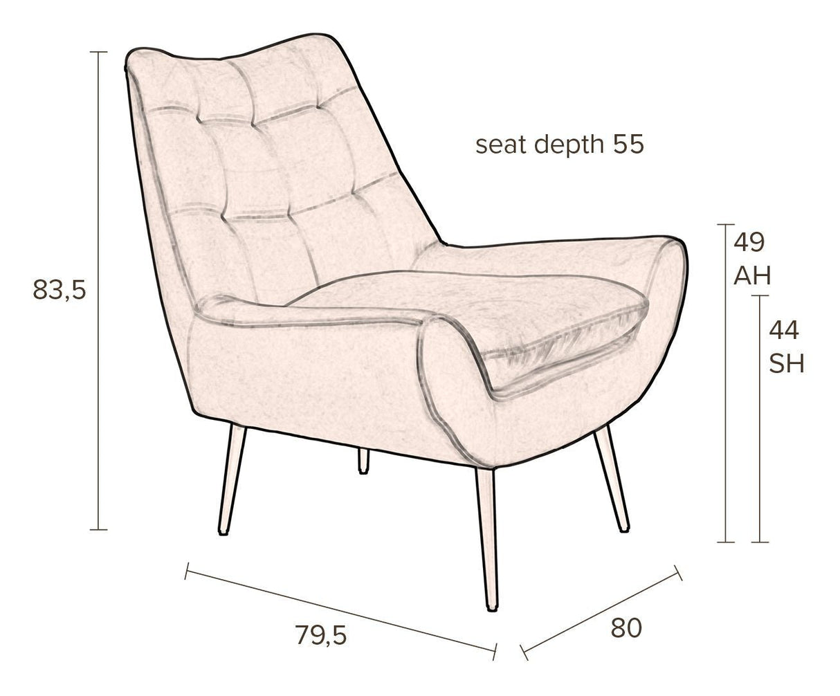 Dutchbone Glodis Lounge Chair, Whisky