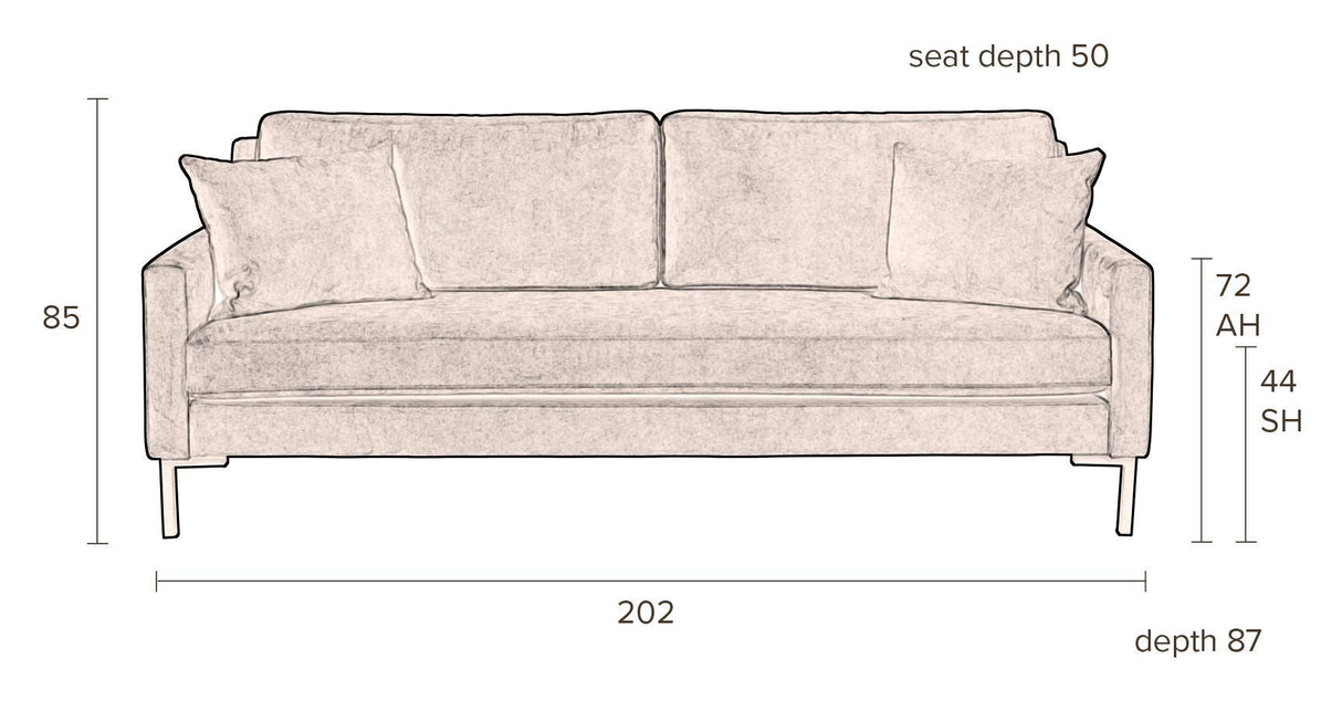 Dutchbone Houda 3-personer. Sofa, karamell