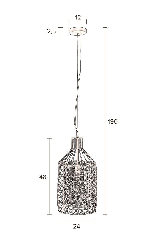 Dutchbone Jim Tall Pendant Grey