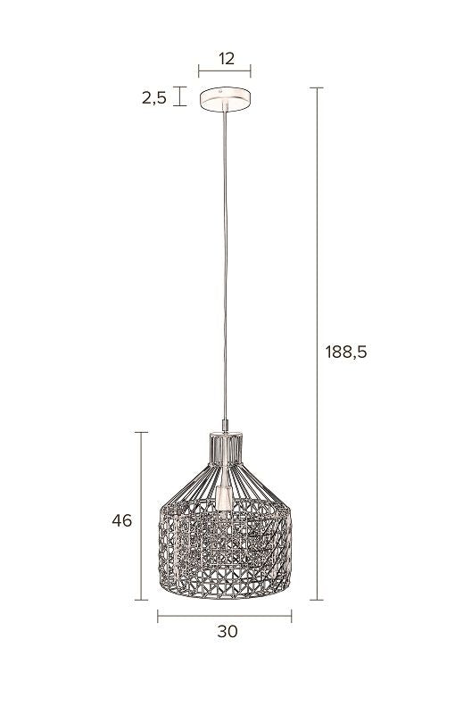 Dutchbone Jim Wide Pendant Grey