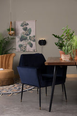 Dutchbone Kate spisestol med armlener Deep Blue