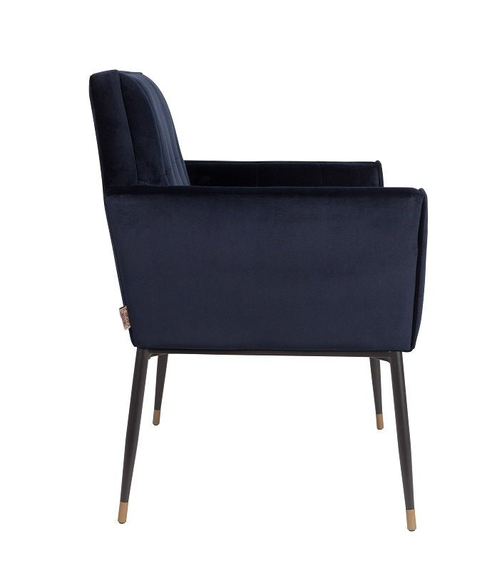 Dutchbone Kate spisestol med armlener Deep Blue