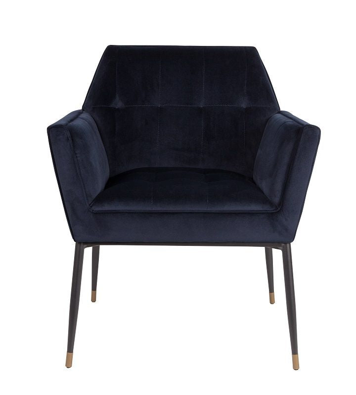 Dutchbone Kate spisestol med armlener Deep Blue