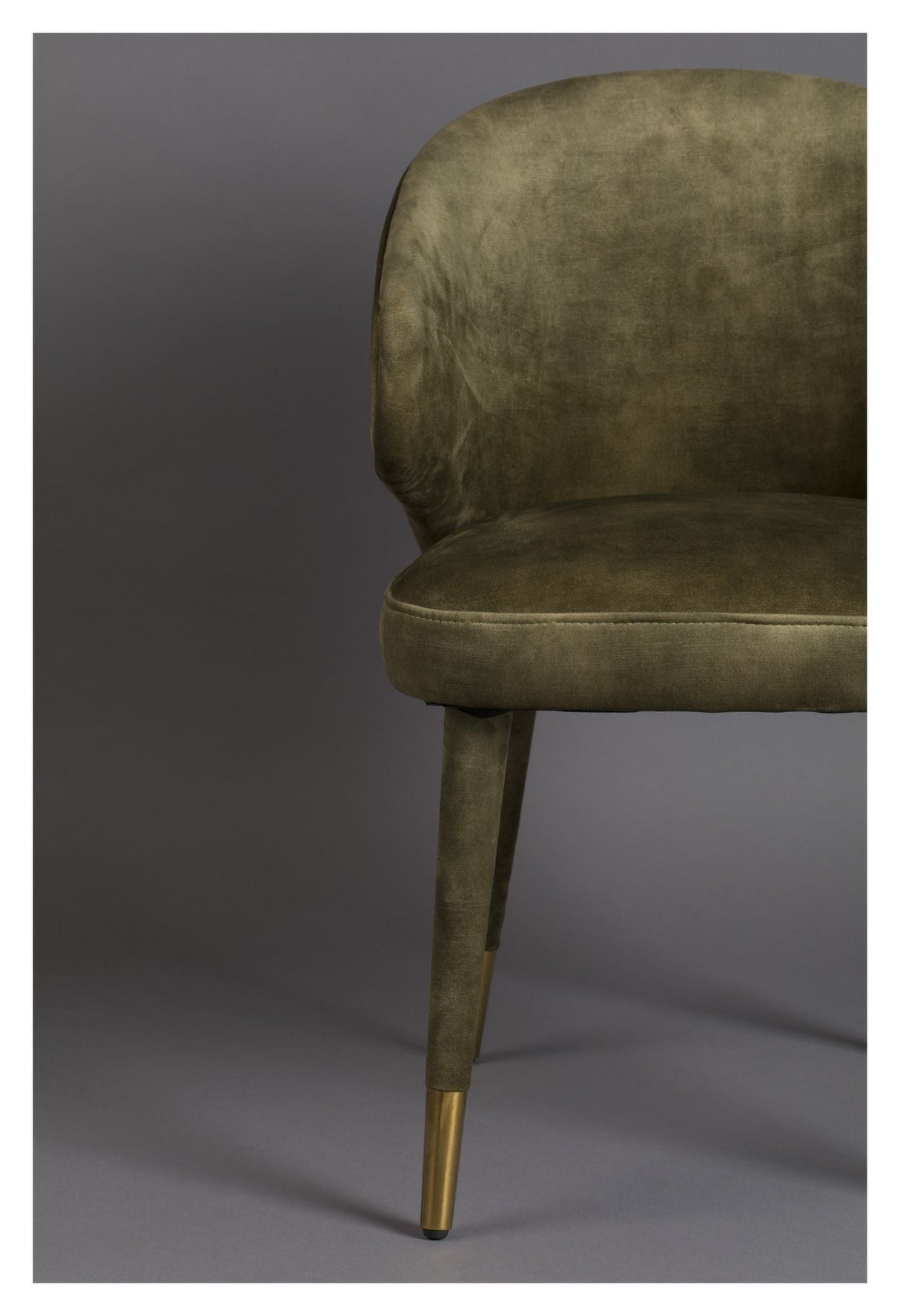 Dutchbone Lunar Dining Chair, Moss Velour