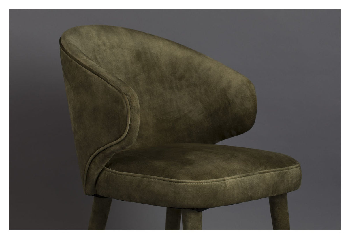 Dutchbone Lunar Dining Chair, Moss Velour