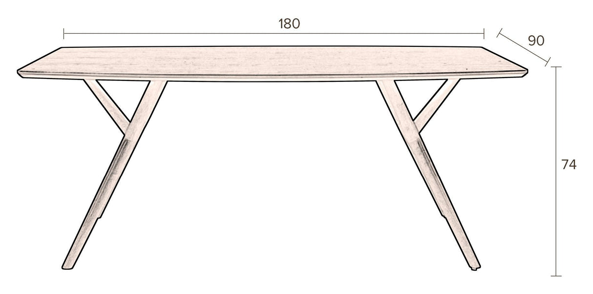 Dutchbone Malaya spisebord - brunt