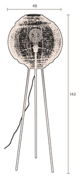 Meezan gulvlampe, gull