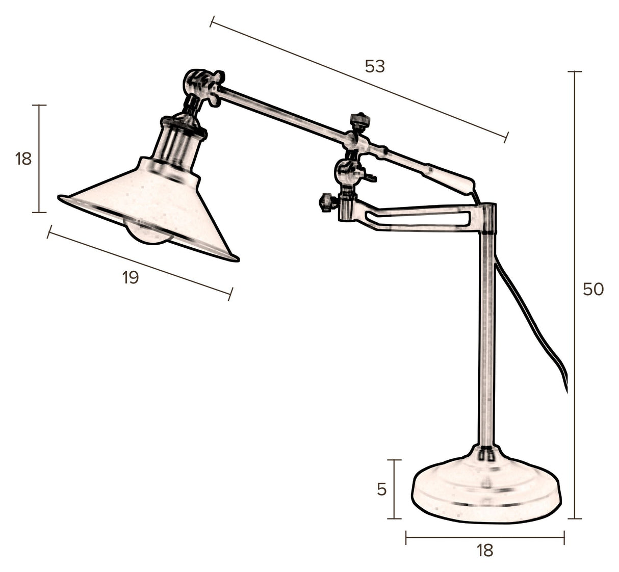 Dutchbone Penelope bordlampe, svart