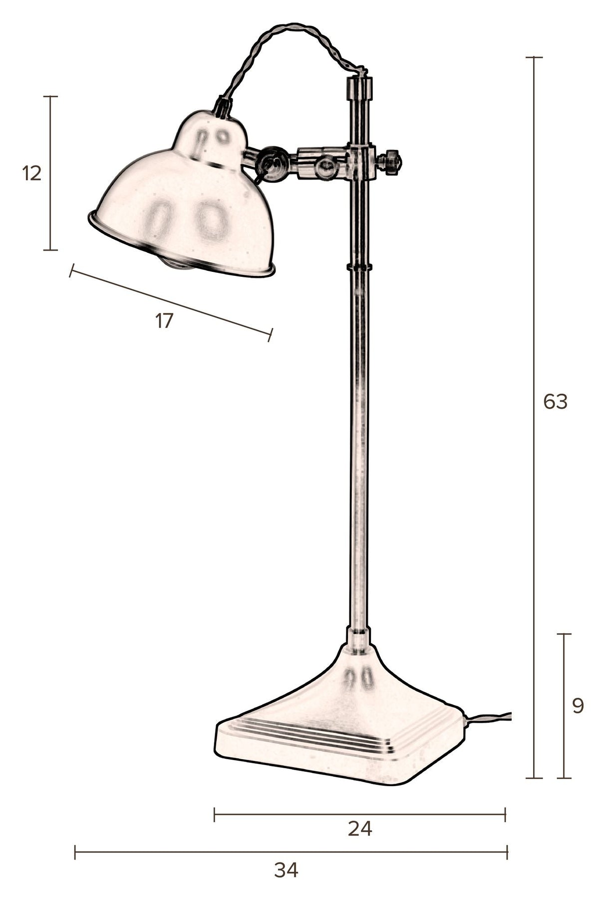 Dutchbone Todd bordlampe, grønn