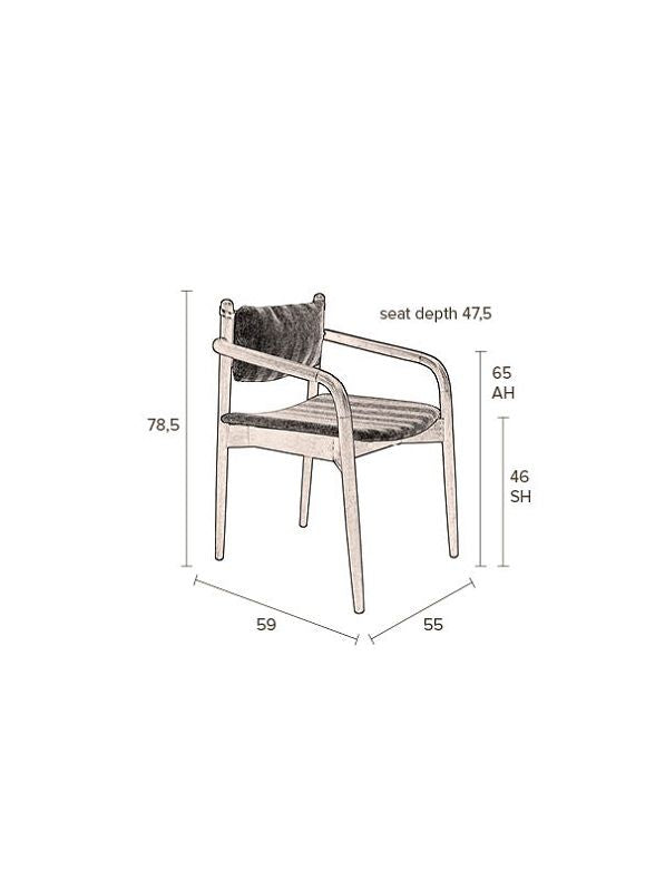 Dutchbone Torrance Dining Chair m/armlener, brun