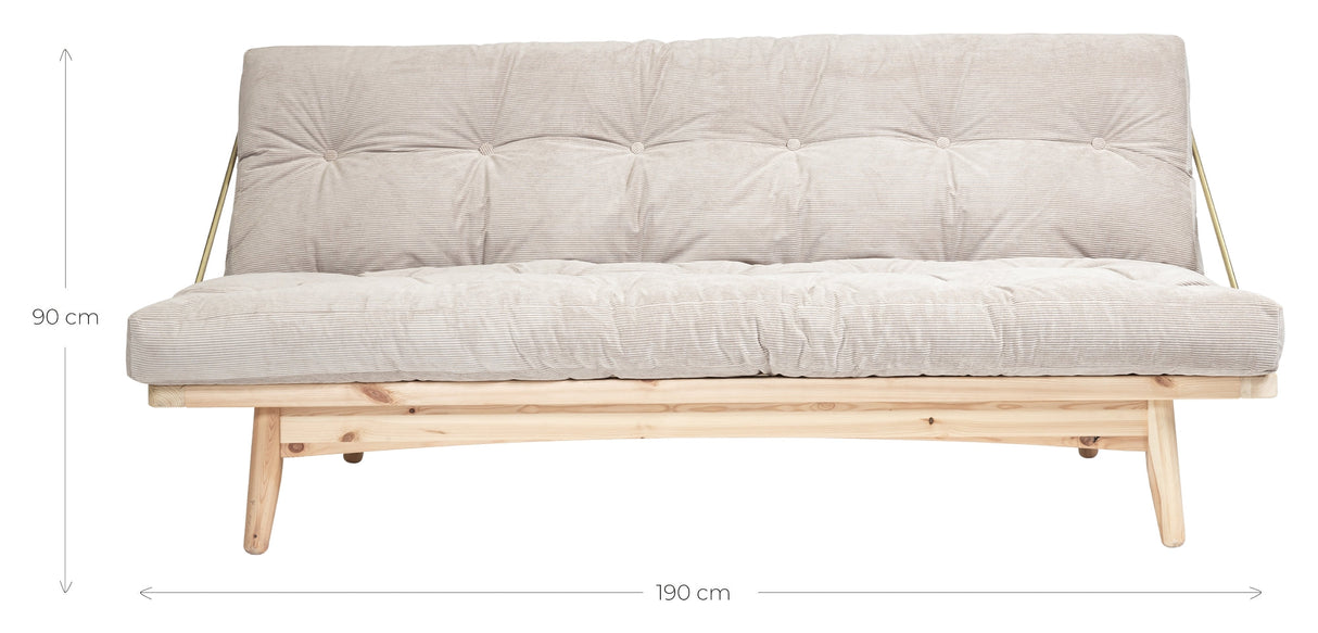 Folkesofa, furu/brun