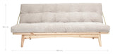 Folkesofa, furu/beige