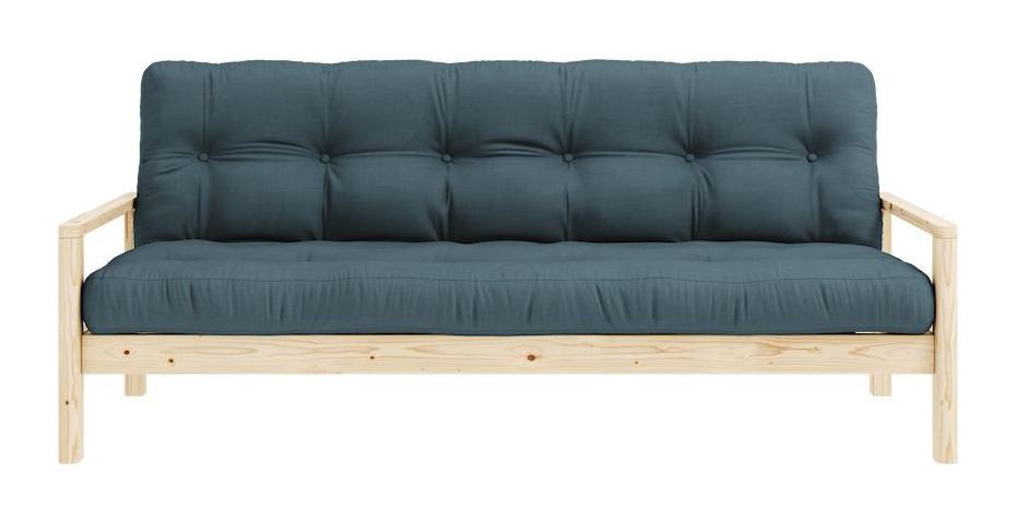 Knottesofa, lakkert furu, bensinblått