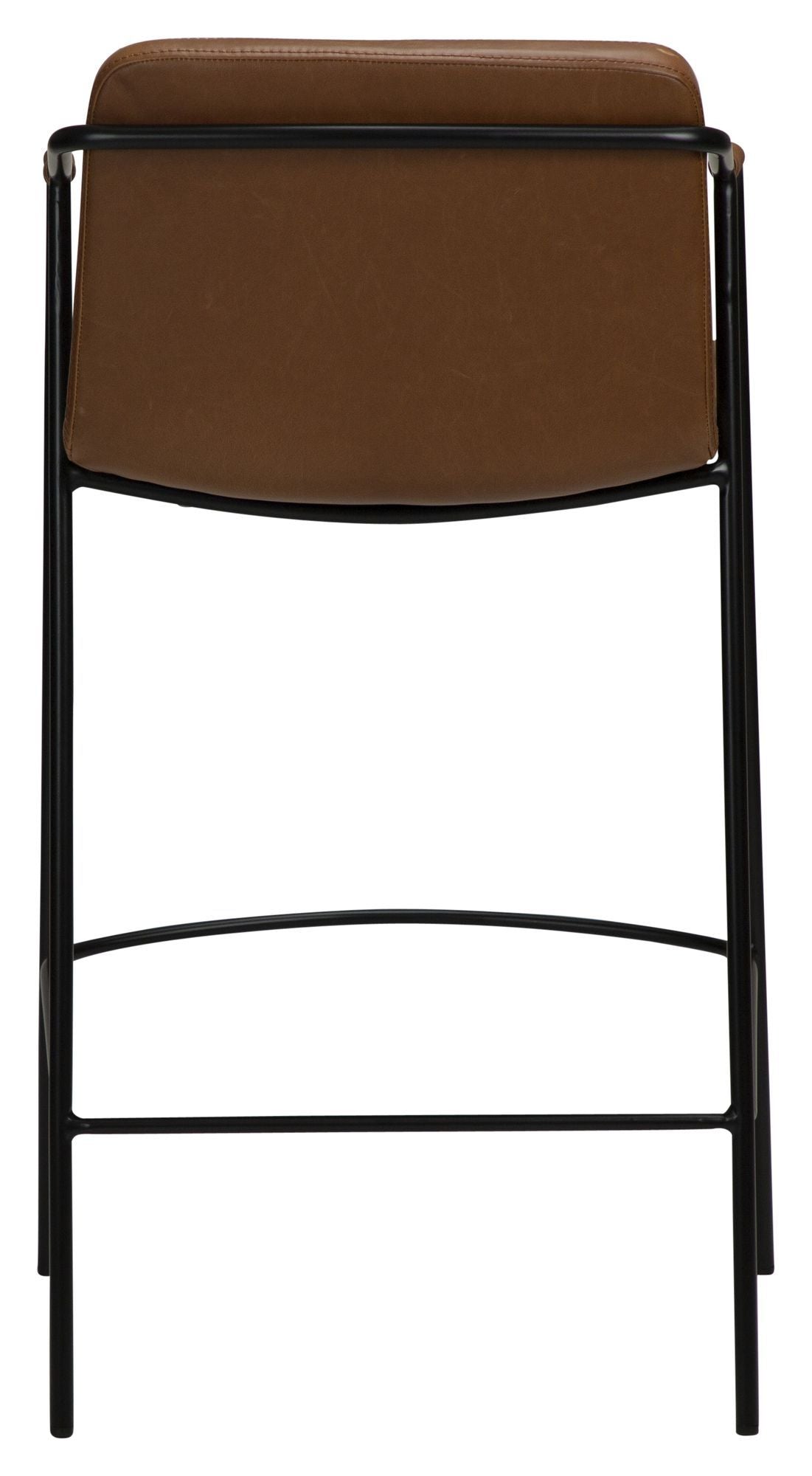 Boto Counter Chair, Vintage Light Brown Leatherette With Black Leg, SH: 67cm