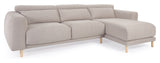 Singa 3-personer. Sofa med høyre vender langs longue, beige chenille