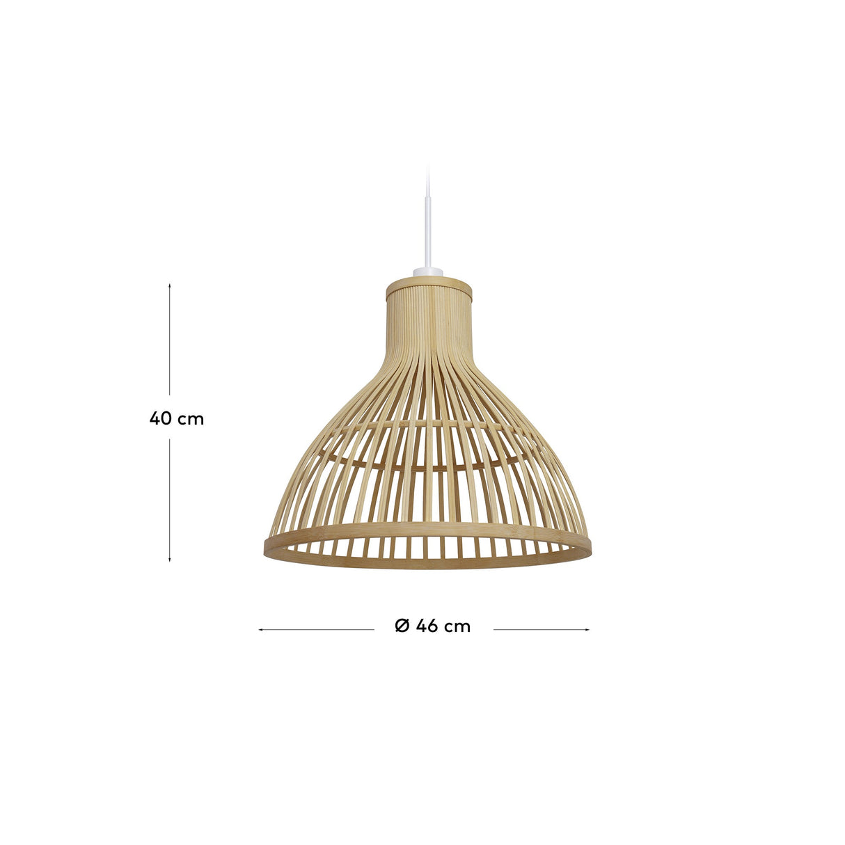 Nathaya taklampe skygge i bambus, ø46 cm