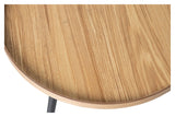 Woood Mesa Side Table XL - Ash Veneer/Black, Ø78