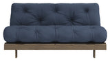 Røtter 160 sofa seng, brun lakkert furu, marine