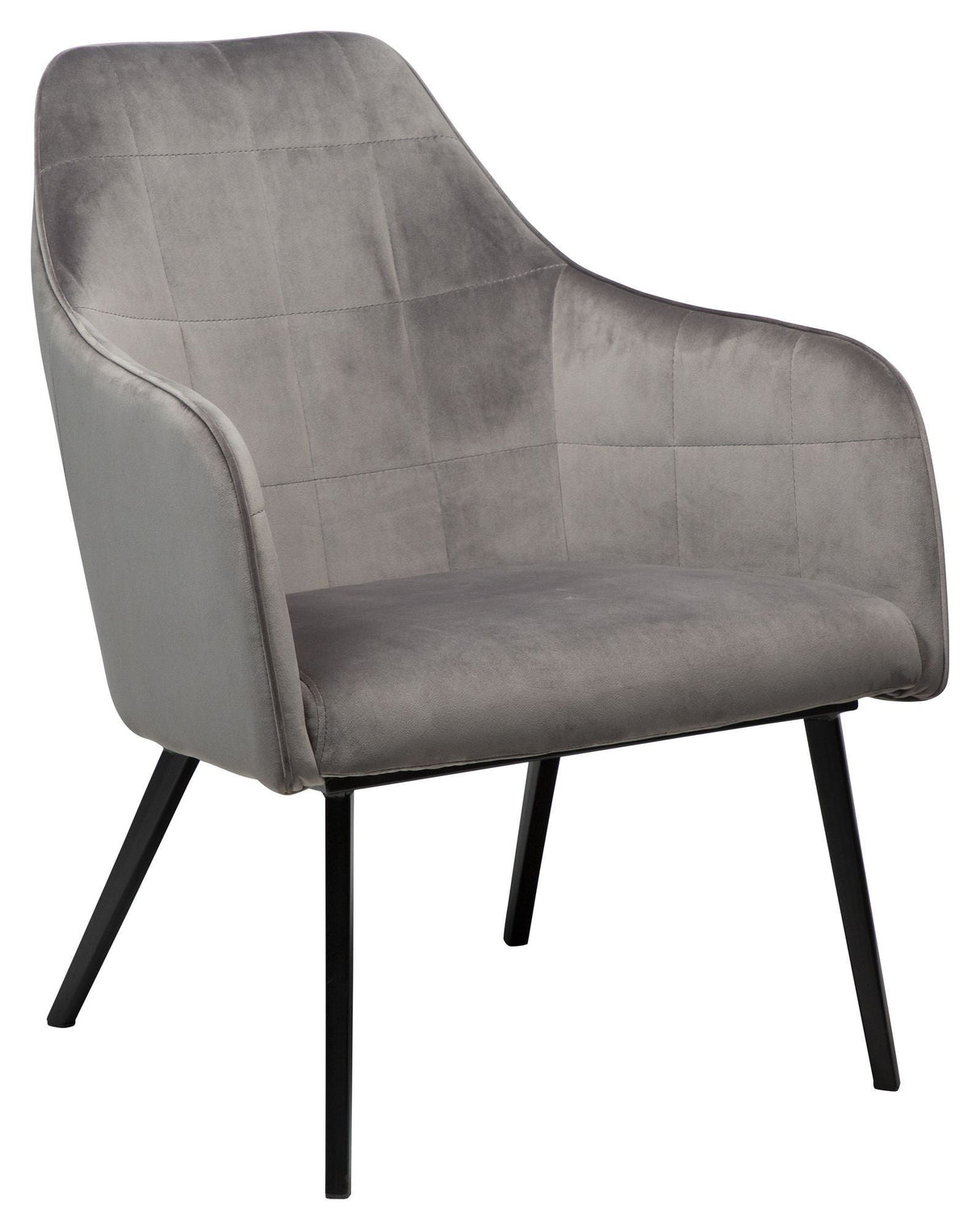 Embrace Lounge Chair, Alu Velor. svart ben