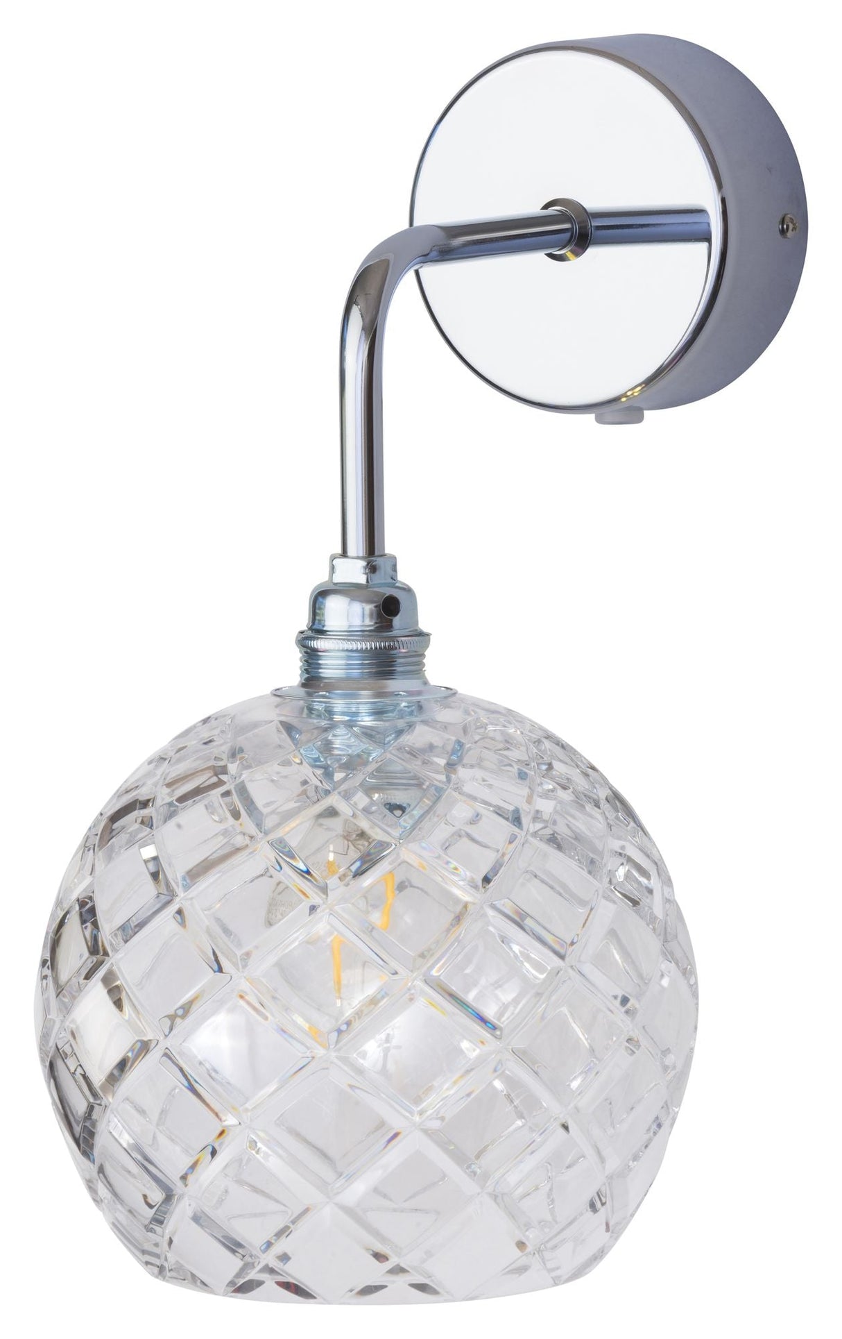 Ebb & Flow Rowan Crystal Wall Lamp, Silver, Medium Check