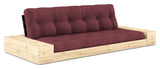 Base sofa seng med sidekasser, Bordeaux/svart