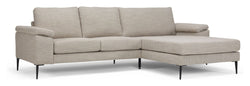 NABBE 3-personer. Sofa med chaise longue, høyre, sandstoff