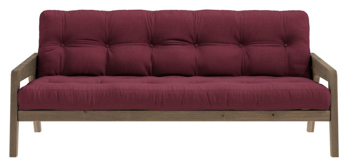 Grip sofa seng, brun lakkert furu, Bordeaux