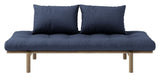 Pace Daybed Sofa Bed, Brown Lacquered Pine, Navy