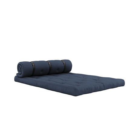 Spenne-up futon sofa, marine petroleum blå