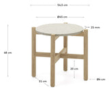 Pola Round Side Table, Nature, Ø50