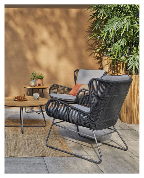 Grace Lounge Chair med puter, antrasitt 