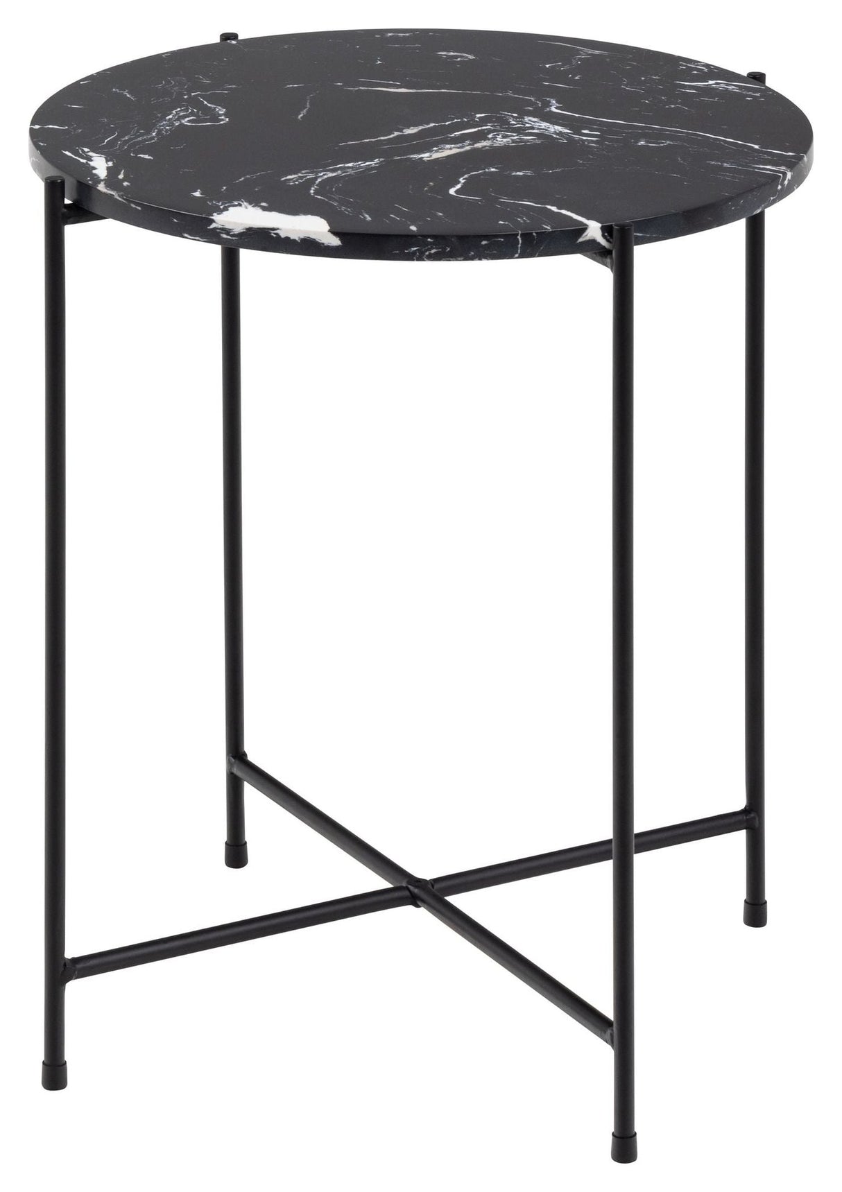 Avila sidebord, Black Art Marble, Ø42x45