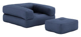 Cube Futon, Navy Petroleum Blue