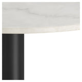 Amsterdam spisebord, Ø105, White Guangxi Marble/Matte Black