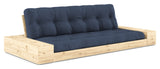 Base sofa seng med sidekasser, marine/natur