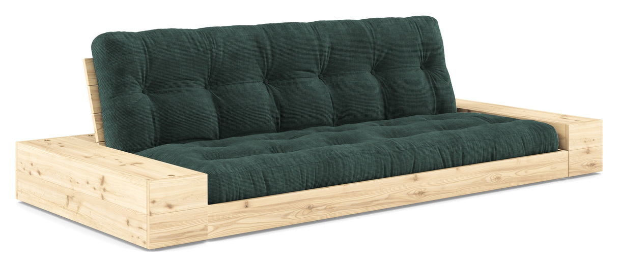 Base sofa seng med sidekasser, tang/natur