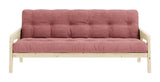 Grip sofa seng, lakkert furu, sorbet rosa fløyel