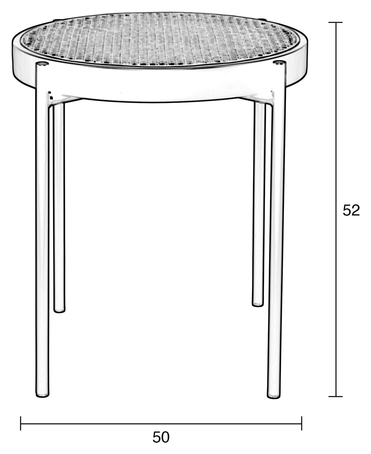 Spike sidebord, Ø50, Rattan/Beech